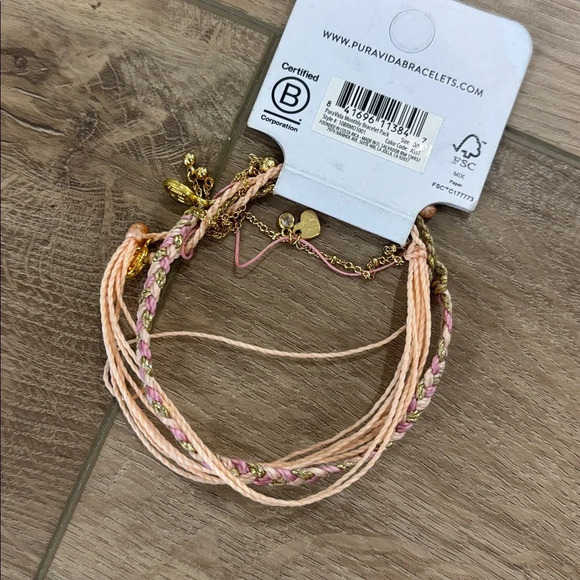 Pura Vida Peach and Gold Bracelet set NWT - Picture 3 of 3